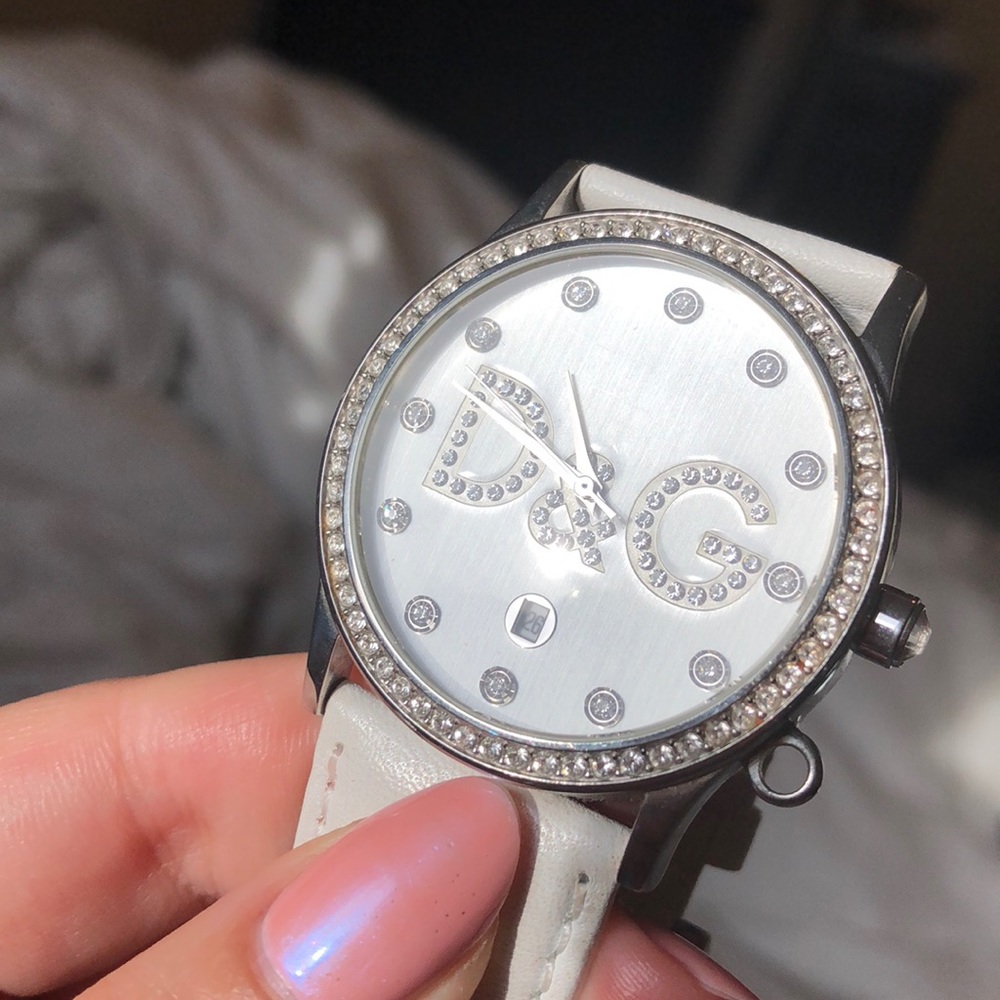 Dolce & Gabana ‘ D&G ’ White Leather Watch
